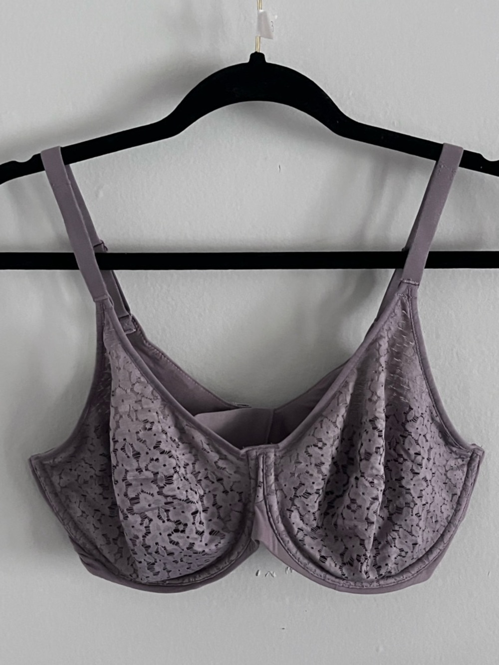 Chantelle Lace Underwire Bra in mauve size 36DD